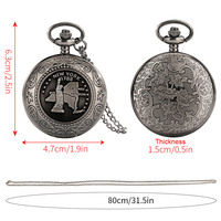 Reloj de Bolsillo con Cadena, Estilo Estadounidense de 1788, con Colgante de Metal Gris de la Libertad, Modelo Gateway Freedom