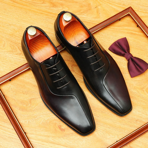 Zapatos Oxford de Hombre de Cuero Genuino Hechos a Mano, Estilo Italiano, de Lujo, con Cordones, para Otoño, Formales, Impermeables y Transpirables - Product Image 1