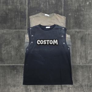 Camiseta sin mangas para hombre, estilo urbano, con estampado de letras, tejido de punto, hombros caídos, 100% algodón, 280g, alta calidad, venta al por mayor, personalizada - Product Image 1