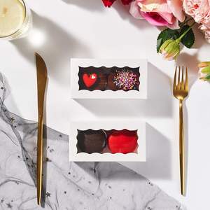 กล่องขนมขนาดเล็ก กล่องขนมสีขาวมีหน้าต่าง 4.17x2.16x1.37 นิ้ว เหมาะสำหรั<span class=keywords><strong>บ</strong></span>ใส่ช็อกโกแลต กล่องเ<span class=keywords><strong>บ</strong></span>เกอรี่ขนาดเล็ก กล่องใส่มาการอง - Product Image 3