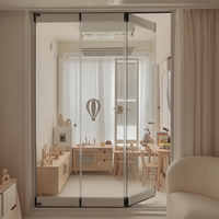 Système de vitrage panoramique pour balcon, mur-rideau coulissant en verre sans cadre en alliage d'aluminium pour l'enclos de terrasse