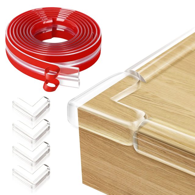 Custom Size Edge Protector Baby Proofing Corner Guards Clear Silicone Safety Bumper for Table Cabinet Crib Child Safety
