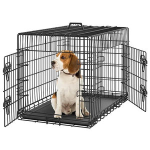 Cage pour animaux de compagnie PETDOM 36'' à double porte, cage pour chien avec séparateur, cage pour chien avec plateau amovible, cage en fil métallique pour petits et moyens chiens - Product Image 1
