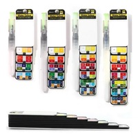 Ensemble de peinture à l'aquarelle solide en forme d'éventail Xiu Pu, sur papier, lavable, spécial artistes débutants, à partir de 3 ans, mini portable, fabriqué en Chine