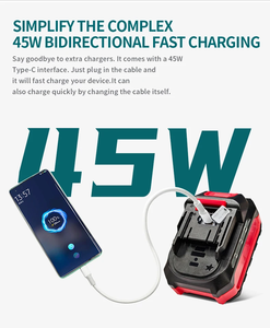 Batterie lithium-ion <span class=keywords><strong>18V</strong></span> 6Ah pour outils électriques, batterie lithium-ion rechargeable haute capacité pour perceuse sans fil - Product Image 2