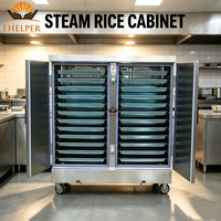 Kabinet Pengukus Nasi Stainless Steel Komersial, Troli Pengukus Multi Tray untuk Nasi, Roti, Makanan Laut, Pangsit, Dim Sum, Sayuran