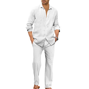 <span class=keywords><strong>Pantaloni</strong></span> <span class=keywords><strong>da</strong></span> <span class=keywords><strong>uomo</strong></span> <span class=keywords><strong>di</strong></span> alta qualità <span class=keywords><strong>da</strong></span> donna in cotone e <span class=keywords><strong>lino</strong></span> completo tinta unita semplice oversize <span class=keywords><strong>da</strong></span> spiaggia Casual 2 pezzi per <span class=keywords><strong>uomo</strong></span> - Product Image 3