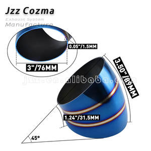 Coude d'<span class=keywords><strong>échappement</strong></span> <span class=keywords><strong>45</strong></span> degrés pour main courante d'escalier, connecteur coloré bleu, en acier inoxydable - Product Image 5