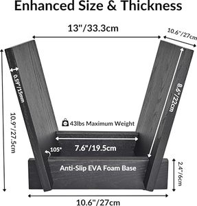 Wholesale Black Solid Oak Vinyl <b>Record</b> Storage Rack OEM ODM V-Shaped Double Tier <b>Standing</b> Desktop Album Organizer Kitchen - Product Image 4