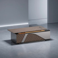 Bureau de direction moderne Taiho Painting E1 Eco Board avec surface texturée 3D, hub d'alimentation intelligent, mobilier de poste de travail pour dirigeant