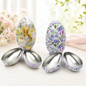 Custom Printed Easter Egg Shaped Tin <b>Box</b> <b>Empty</b> Egg Shape Tinplate Candy Chocolate <b>Gift</b> Can Easter Party Favor Metal Packaging - Product Image 1
