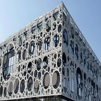 Conception de façade personnalisée, découpe laser extérieure, panneau mural perforé en aluminium, mur-rideau en aluminium