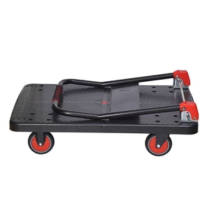 Chariot à roulettes pliable et portable en plastique robuste avec plateforme plate et roues pivotantes à 360 degrés pour le transport de marchandises et de remorques de food truck - Product Image 4