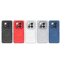 Funda de Teléfono con Soporte Magnético Antigolpes y Diseño de Onda para Xiaomi Redmi Note 14 Pro Plus 5G con Protector de Cámara