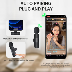 USA Warehouse Bluetooths <strong>Microphone</strong> <strong>Wireless</strong> Lavalier <strong>Microphone</strong> Noise Reduction Outdoor Live Broadcast USB Lavalier <strong>Microphone</strong>