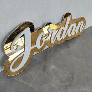 Letrero de Nombre Acrílico en Oro Rosa Personalizado, Placa de Nombre Acrílica 3D en Capas para Boda, Compromiso, Cumpleaños, Decoración de Puerta de Dormitorio para Niñas - Product Image 2