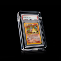Kotak Display Kartu Akrilik Transparan dengan Magnet untuk Kartu Trading, Penyimpanan Kartu Olahraga PS a BGS Slabs, Pelindung Kartu Grosir