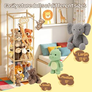 Organizzatore per Peluche da 53 Pollici, Porta Giocattoli a Forma di Zoo Salvaspazio con Corde Elastiche, Capacità Extra Large - Product Image 4