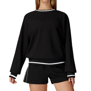 Conjunto Deportivo Informal de Algodón de Alta Calidad con Logotipo Personalizado, Sudadera Holgada y Pantalones Deportivos para Mujer, Cuello Redondo, Transpirable - Product Image 5