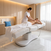 Lit de beauté électrique à 3 moteurs, lit de massage facial réglable pour salon de beauté et spa