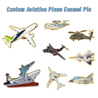 Badges d'aviation pour professionnels : autocollants et épingles métalliques pour téléphones, motifs avions commerciaux et hélicoptères, accessoires pour passionnés d'aviation