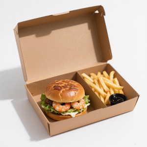 Bán buôn tùy chỉnh sinh thái thân thiện phân hủy sinh học cấp thực phẩm giấy bao bì cho bánh mì kẹp thịt và khoai tây chiên hộp - Product Image 3