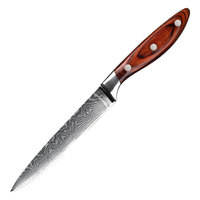 5 inch utilitymes professioneel hoogwaardig VG 10 Damascus staal fruitmes met Pakka houten handvat