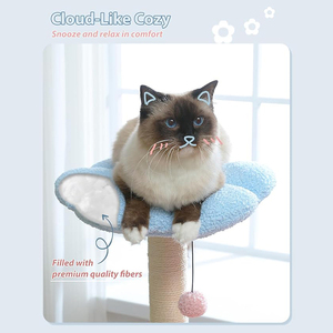 Fabricante personalizado de lujo azul Rosa felpa flor gato árbol al por mayor de alta resistencia gato alto árbol Torre superventas raspador <span class=keywords><strong>para</strong></span> <span class=keywords><strong>gatos</strong></span> - Product Image 3