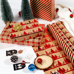 Factory Wholesale <b>Christmas</b> Wrapping Paper with Hot Stamping 43*300 cm Gift Wrap Kraft Paper - Product Image 4
