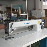 Machine à coudre industrielle à bras long, espace de travail 56 cm, point noué, plateforme plate, moteur unique, engrenage, informatisée, automatique B-0303-56