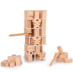 Gioco Educativo in Legno: Set di Blocchi Impilabili Gatto e Topo, Costruzioni per Allenare il Cervello dei Bambini - Product Image 1