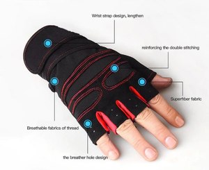 Vente en gros de demi-gants de haute qualité, gants de fitness unisexes adaptés au cyclisme en plein air, au fitness, à la chasse - Product Image 4