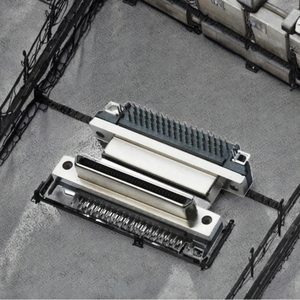 Разъем <span class=keywords><strong>VHDCI</strong></span> 68-контактный (гнездо) <span class=keywords><strong>SCSI</strong></span>, шаг 0,8 мм, угловой, тип DIP, корпус из нержавеющей стали, медные контакты для печатных плат, 5796055-1 - Product Image 3