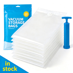 Sacs de rangement sous vide avec pompe manuelle, pochettes de compression pour vêtements, couvertures, édredons, rangement de voyage - Product Image 1