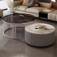 Precio barato, muebles para apartamentos, último diseño, mesa de centro superior de piedra Sinteretd, mesa de centro moderna blanca para sala de estar