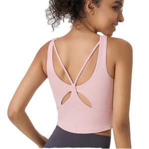 Haut de yoga plissé taille haute pour femme, extensible dans les quatre sens, sans couture, avec soutien-gorge de sport à bonnets fixes, idéal pour le Pilates et les activités de plein air en hiver - Product Image 1