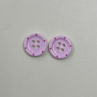 Kancing Resin Bulat Empat Lubang Motif Polkadot Warna-warni untuk Mantel, Sweater, dan Aksesoris Pakaian Anak