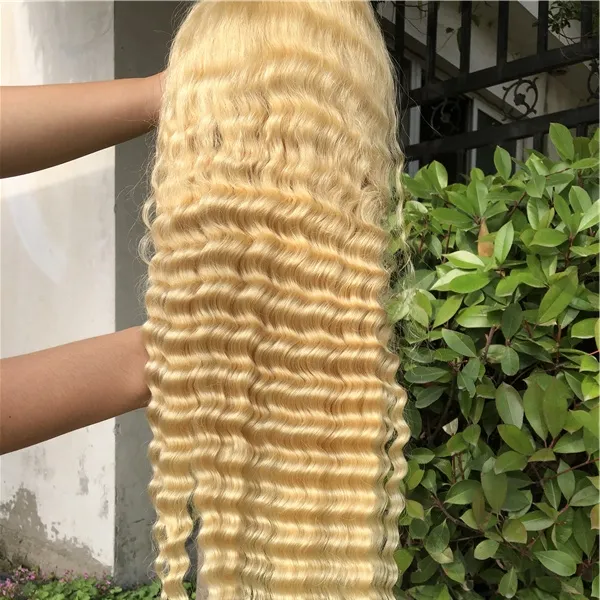 40 Inch Short Finger Wave Human Hair Micro Braided Lace Front Wigs Heat Resistant 613 Wigs Glueless Full Hd Lace Front Wig