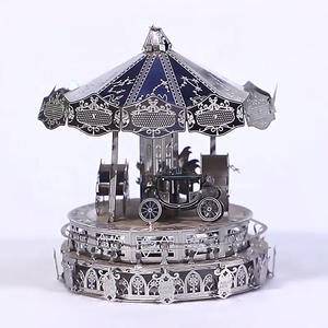 Puzzles en métal carrousel, puzzles en métal 3D à faire soi-même, modèle en acier inoxydable, modèle d'assemblage, décoration - Product Image 1