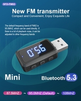 Lecteur MP3 Bluetooth pour voiture HG BT5.3, adaptateur audio pour appels mains libres, émetteur FM Bluetooth pour voiture