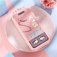 Vente en gros K Series K15 Écouteurs intra-auriculaires de sport Basses lourdes Contrôle filaire Nouvelle boîte-cadeau en cristal Indicateur de batterie LED
