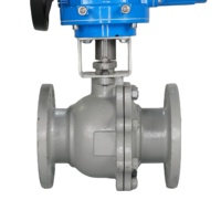 Válvula de bola flotante eléctrica con brida de flujo recto OEM para alta temperatura
