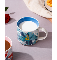 Mug à café en céramique empilable artistique, 15 onces, multicolore, logo personnalisé, cadeau promotionnel, vaisselle pour la maison et le bureau