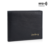 Dompet Pria Baellerry dari Kulit PU, Dompet Pendek, Dompet Bisnis, Kartu Kustom, Grosir, Dompet Minimalis, Kulit Pria, Pemblokir RFID