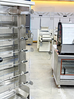 Four à poulet rôti 6 broches avec porte panoramique, protection contre la surchauffe, four rotatif électrique/gaz commercial pour la restauration