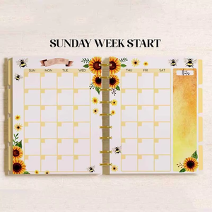2026 Classic <b>Mini</b> Erin Condren <b>Notebook</b> Refill Paper A5 Size Sunflowers and Bees Printable Planner Inserts - Product Image 6