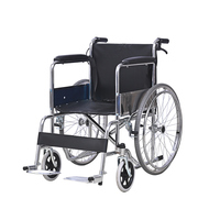 Fauteuil roulant manuel chromé économique 809 pour personnes âgées et handicapées