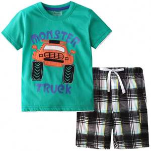 Ensemble T-shirt et short pour garçons de 8 ans, motif camion monstre et dinosaure, vêtements pour enfants de 7 à 10 ans, 14 ans - Product Image 4