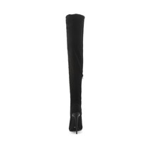 Bottes en daim pour femmes, style décontracté et tendance, à bout pointu, talon aiguille, au-dessus du genou, extensibles, pour soirée