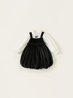 Ensemble Printemps-Automne pour Filles : Robe à Manches Longues et Jupe à Nœud, 2 Pièces, Vêtements Tendance pour Bébés et Enfants